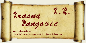 Krasna Mangović vizit kartica